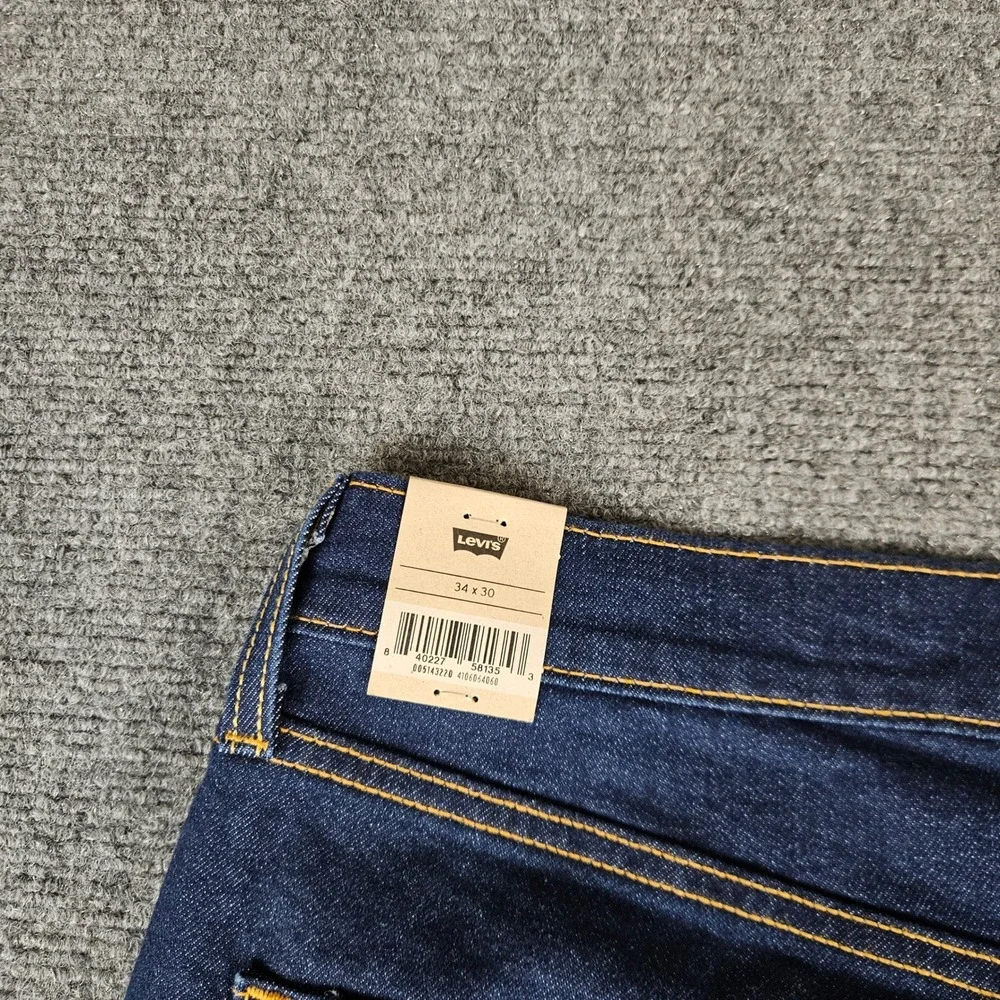 Levis 514 Straight Leg Stretch Jeans Mens 34x30 Indigo Blue Denim 00514-3220 NEW
